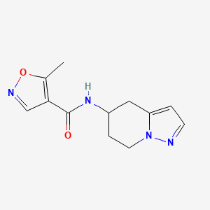 molecular formula C12H14N4O2 B2789555 5-methyl-N-(4,5,6,7-tetrahydropyrazolo[1,5-a]pyridin-5-yl)isoxazole-4-carboxamide CAS No. 2034334-37-5