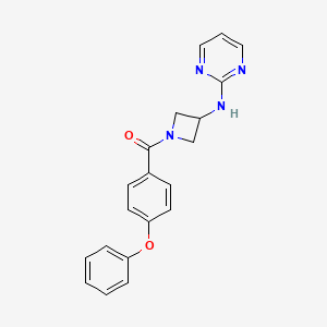 molecular formula C20H18N4O2 B2789556 (4-Phenoxyphenyl)(3-(pyrimidin-2-ylamino)azetidin-1-yl)methanone CAS No. 2177366-11-7