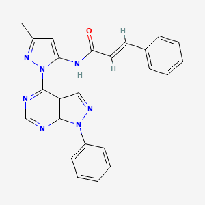 B2789557 N-(3-methyl-1-(1-phenyl-1H-pyrazolo[3,4-d]pyrimidin-4-yl)-1H-pyrazol-5-yl)cinnamamide CAS No. 1005949-85-8