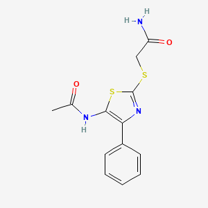 molecular formula C13H13N3O2S2 B2789569 2-((5-Acetamido-4-phenylthiazol-2-yl)thio)acetamide CAS No. 946210-48-6