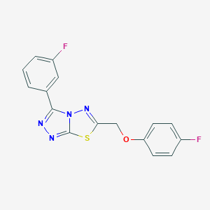 molecular formula C16H10F2N4OS B278957 6-[(4-Fluorophenoxy)methyl]-3-(3-fluorophenyl)[1,2,4]triazolo[3,4-b][1,3,4]thiadiazole 