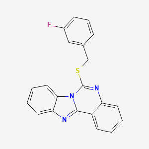 molecular formula C21H14FN3S B2789570 6-[(3-Fluorobenzyl)thio]benzimidazo[1,2-c]quinazoline CAS No. 688792-61-2