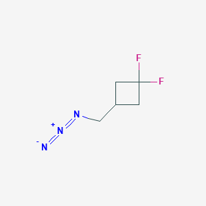molecular formula C5H7F2N3 B2789574 3-(Azidomethyl)-1,1-difluorocyclobutane CAS No. 1850550-82-1