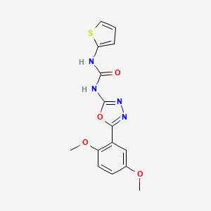 molecular formula C15H14N4O4S B2789575 1-(5-(2,5-Dimethoxyphenyl)-1,3,4-oxadiazol-2-yl)-3-(thiophen-2-yl)urea CAS No. 1286696-89-6