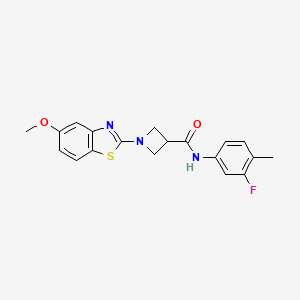 molecular formula C19H18FN3O2S B2789578 N-(3-fluoro-4-methylphenyl)-1-(5-methoxybenzo[d]thiazol-2-yl)azetidine-3-carboxamide CAS No. 1396627-49-8