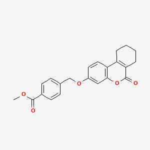 molecular formula C22H20O5 B2789584 methyl 4-{[(6-oxo-7,8,9,10-tetrahydro-6H-benzo[c]chromen-3-yl)oxy]methyl}benzoate CAS No. 307549-87-7