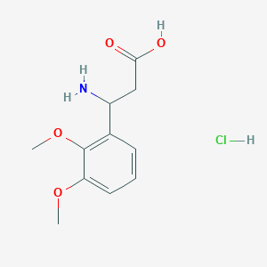 molecular formula C11H16ClNO4 B2789593 3-amino-3-(2,3-dimethoxyphenyl)propanoic Acid Hydrochloride CAS No. 36412-23-4