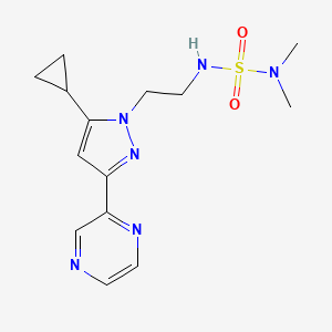 2-[5-Cyclopropyl-1-[2-(dimethylsulfamoylamino)ethyl]pyrazol-3-yl]pyrazine