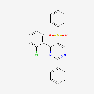 molecular formula C22H15ClN2O2S B2789597 5-(Benzenesulfonyl)-4-(2-chlorophenyl)-2-phenylpyrimidine CAS No. 339107-55-0