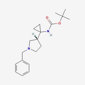 molecular formula C19H28N2O2 B2789604 Tert-butyl (r)-(1-(1-benzylpyrrolidin-3-yl)cyclopropyl)carbamate CAS No. 851388-55-1