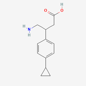 molecular formula C13H17NO2 B2789608 4-Amino-3-(4-cyclopropylphenyl)butanoic acid CAS No. 1517734-77-8