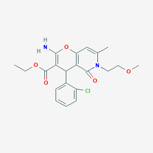 ethyl 2-amino-4-(2-chlorophenyl)-6-(2-methoxyethyl)-7-methyl-5-oxo-5,6-dihydro-4H-pyrano[3,2-c]pyridine-3-carboxylate