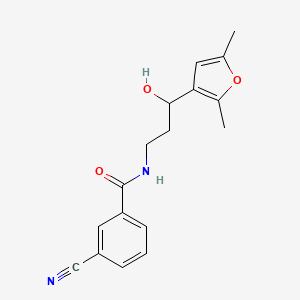 molecular formula C17H18N2O3 B2789615 3-cyano-N-(3-(2,5-dimethylfuran-3-yl)-3-hydroxypropyl)benzamide CAS No. 1421443-53-9
