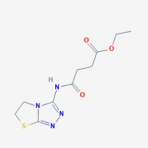 molecular formula C10H14N4O3S B2789617 Ethyl 4-((5,6-dihydrothiazolo[2,3-c][1,2,4]triazol-3-yl)amino)-4-oxobutanoate CAS No. 933005-97-1