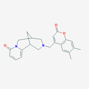 molecular formula C23H24N2O3 B2789625 3-((6,7-dimethyl-2-oxo-2H-chromen-4-yl)methyl)-3,4,5,6-tetrahydro-1H-1,5-methanopyrido[1,2-a][1,5]diazocin-8(2H)-one CAS No. 1040705-61-0