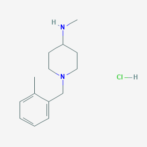 molecular formula C14H23ClN2 B2789628 N-Methyl-1-(2-methylbenzyl)piperidin-4-amine hydrochloride CAS No. 1303967-89-6