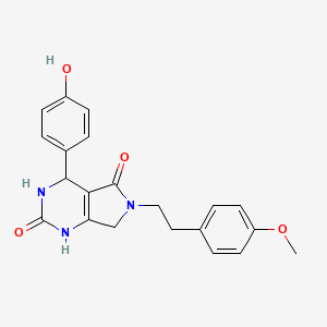 molecular formula C21H21N3O4 B2789636 4-(4-hydroxyphenyl)-6-(4-methoxyphenethyl)-3,4,6,7-tetrahydro-1H-pyrrolo[3,4-d]pyrimidine-2,5-dione CAS No. 940250-88-4
