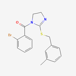 (2-bromophenyl)(2-((3-methylbenzyl)thio)-4,5-dihydro-1H-imidazol-1-yl)methanone