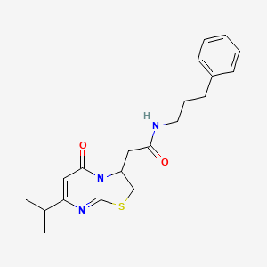 2-(7-isopropyl-5-oxo-3,5-dihydro-2H-thiazolo[3,2-a]pyrimidin-3-yl)-N-(3-phenylpropyl)acetamide