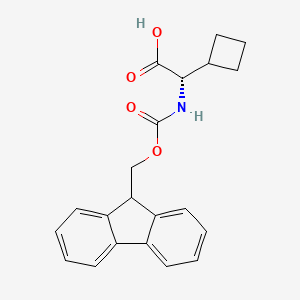 molecular formula C21H21NO4 B2789654 (S)-2-((((9H-Fluoren-9-yl)methoxy)carbonyl)amino)-2-cyclobutylacetic acid CAS No. 1391630-31-1