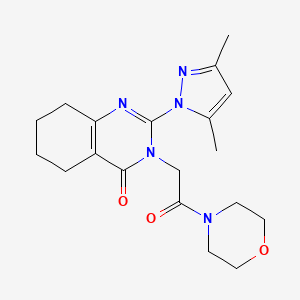 molecular formula C19H25N5O3 B2789655 2-(3,5-dimethyl-1H-pyrazol-1-yl)-3-(2-morpholino-2-oxoethyl)-5,6,7,8-tetrahydroquinazolin-4(3H)-one CAS No. 1006819-46-0