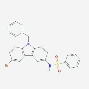 molecular formula C25H19BrN2O2S B278966 N-(9-benzyl-6-bromo-9H-carbazol-3-yl)benzenesulfonamide 