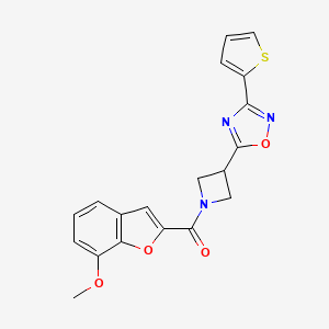 (7-Methoxybenzofuran-2-yl)(3-(3-(thiophen-2-yl)-1,2,4-oxadiazol-5-yl)azetidin-1-yl)methanone