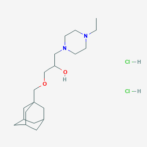 molecular formula C20H38Cl2N2O2 B2789661 1-((3r,5r,7r)-Adamantan-1-ylmethoxy)-3-(4-ethylpiperazin-1-yl)propan-2-ol dihydrochloride CAS No. 1185695-68-4