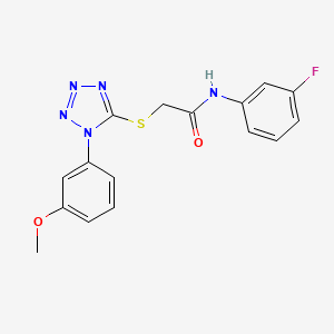 molecular formula C16H14FN5O2S B2789664 N-(3-fluorophenyl)-2-[1-(3-methoxyphenyl)tetrazol-5-yl]sulfanylacetamide CAS No. 878697-88-2