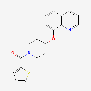 molecular formula C19H18N2O2S B2789669 (4-(Quinolin-8-yloxy)piperidin-1-yl)(thiophen-2-yl)methanone CAS No. 2034277-29-5