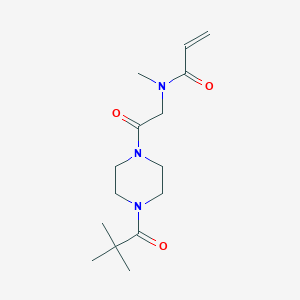 molecular formula C15H25N3O3 B2789673 N-[2-[4-(2,2-Dimethylpropanoyl)piperazin-1-yl]-2-oxoethyl]-N-methylprop-2-enamide CAS No. 2201613-88-7