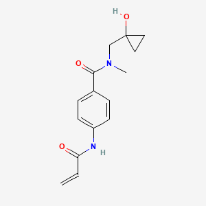 molecular formula C15H18N2O3 B2789677 N-[(1-Hydroxycyclopropyl)methyl]-N-methyl-4-(prop-2-enoylamino)benzamide CAS No. 2361749-71-3