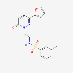 B2789678 N-(2-(3-(furan-2-yl)-6-oxopyridazin-1(6H)-yl)ethyl)-3,5-dimethylbenzenesulfonamide CAS No. 946340-55-2
