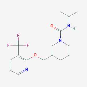 molecular formula C16H22F3N3O2 B2789684 N-Propan-2-yl-3-[[3-(trifluoromethyl)pyridin-2-yl]oxymethyl]piperidine-1-carboxamide CAS No. 2380140-92-9