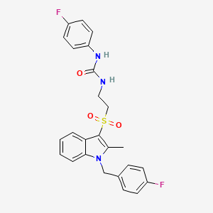1-(2-((1-(4-fluorobenzyl)-2-methyl-1H-indol-3-yl)sulfonyl)ethyl)-3-(4-fluorophenyl)urea