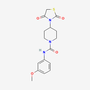 molecular formula C16H19N3O4S B2789690 4-(2,4-dioxothiazolidin-3-yl)-N-(3-methoxyphenyl)piperidine-1-carboxamide CAS No. 1798543-09-5
