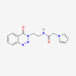 molecular formula C15H15N5O2 B2789700 N-(2-(4-oxobenzo[d][1,2,3]triazin-3(4H)-yl)ethyl)-2-(1H-pyrrol-1-yl)acetamide CAS No. 2034325-61-4