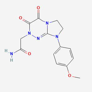 molecular formula C14H15N5O4 B2789708 2-(8-(4-methoxyphenyl)-3,4-dioxo-3,4,7,8-tetrahydroimidazo[2,1-c][1,2,4]triazin-2(6H)-yl)acetamide CAS No. 941917-93-7