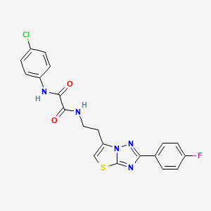 molecular formula C20H15ClFN5O2S B2789709 N1-(4-chlorophenyl)-N2-(2-(2-(4-fluorophenyl)thiazolo[3,2-b][1,2,4]triazol-6-yl)ethyl)oxalamide CAS No. 897757-92-5