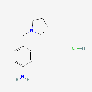 molecular formula C11H17ClN2 B2789713 4-(Pyrrolidin-1-ylmethyl)aniline hydrochloride CAS No. 142335-64-6; 866956-98-1