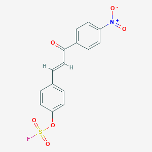 molecular formula C15H10FNO6S B2789719 1-Fluorosulfonyloxy-4-[(E)-3-(4-nitrophenyl)-3-oxoprop-1-enyl]benzene CAS No. 2419121-57-4