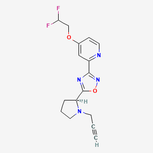 molecular formula C16H16F2N4O2 B2789722 3-[4-(2,2-Difluoroethoxy)pyridin-2-yl]-5-[(2S)-1-prop-2-ynylpyrrolidin-2-yl]-1,2,4-oxadiazole CAS No. 2223106-66-7