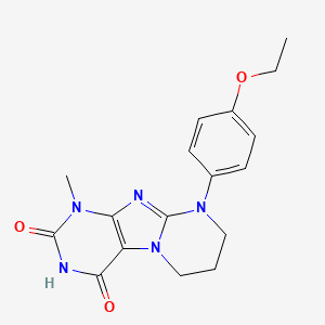 molecular formula C17H19N5O3 B2789728 9-(4-ethoxyphenyl)-1-methyl-7,8-dihydro-6H-purino[7,8-a]pyrimidine-2,4-dione CAS No. 714228-61-2
