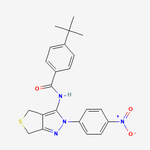 molecular formula C22H22N4O3S B2789736 4-tert-butyl-N-[2-(4-nitrophenyl)-4,6-dihydrothieno[3,4-c]pyrazol-3-yl]benzamide CAS No. 396720-95-9