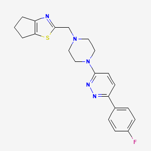 2-[[4-[6-(4-Fluorophenyl)pyridazin-3-yl]piperazin-1-yl]methyl]-5,6-dihydro-4H-cyclopenta[d][1,3]thiazole
