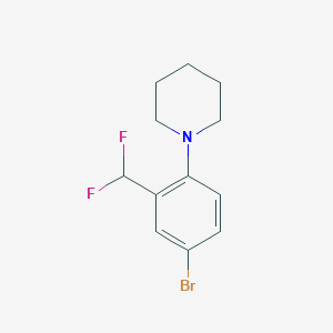 molecular formula C12H14BrF2N B2789753 1-[4-Bromo-2-(difluoromethyl)phenyl]piperidine CAS No. 2374758-35-5