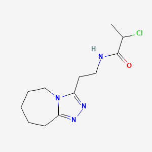 molecular formula C12H19ClN4O B2789755 2-Chloro-N-[2-(6,7,8,9-tetrahydro-5H-[1,2,4]triazolo[4,3-a]azepin-3-yl)ethyl]propanamide CAS No. 2411194-83-5