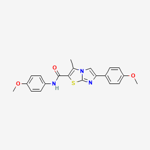 molecular formula C21H19N3O3S B2789757 N,6-bis(4-methoxyphenyl)-3-methylimidazo[2,1-b][1,3]thiazole-2-carboxamide CAS No. 852134-94-2