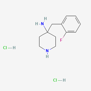 molecular formula C12H19Cl2FN2 B2789766 4-(2-Fluorobenzyl)piperidin-4-amine dihydrochloride CAS No. 1774896-11-5