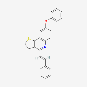 molecular formula C25H19NOS B2789773 8-phenoxy-4-[(E)-2-phenylethenyl]-2,3-dihydrothieno[3,2-c]quinoline CAS No. 866018-47-5